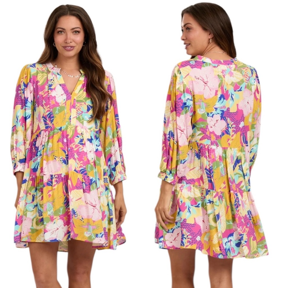 UMGEE Elora Split Neck Floral Dress - Picture 11 of 11
